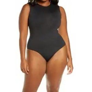 SKIMS Jelly Sheer Crewneck Thong Bodysuit Onyx Women's 4X